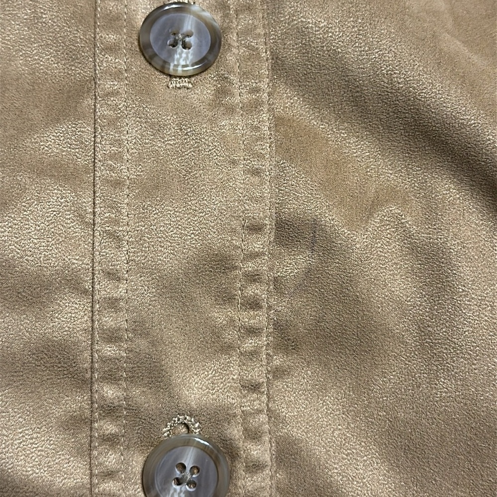 Coldwater Creek Button Up Jacket with Pockets Suede Like Material Size 20 - Picture 9 of 17